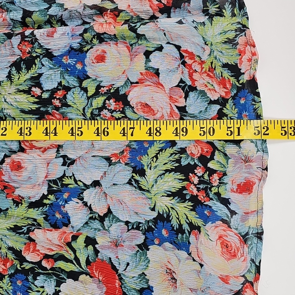 Anthropologie The Marais Printed Chifron Maxi Dress Pleated Long Sleeve Floral S - Picture 16 of 16